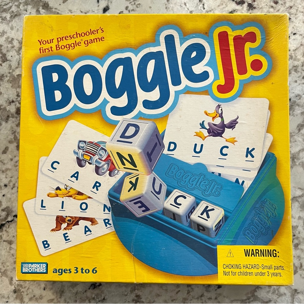 Boggle Jr Preschooler’s First Boggle Game 1998 Parker Brothers Complete w/ Box
